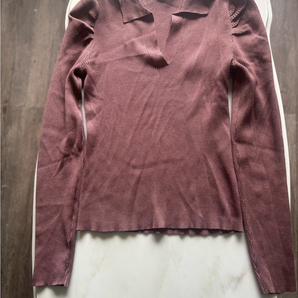 Fashion Nova Mauve Ribbed Knit Top - Picture 1 of 2